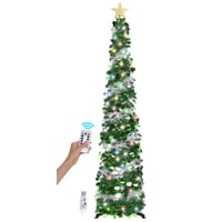 Árbol De Navidad Sintenill Desplegable De 6 Pies Con Temporizador, Luces Y Soporte