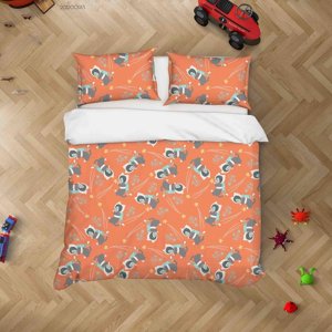 Milsleep - 3D Space Animal Cute Rainbow Pattern Quilt Cover Set Bedding Set Duvet Cover