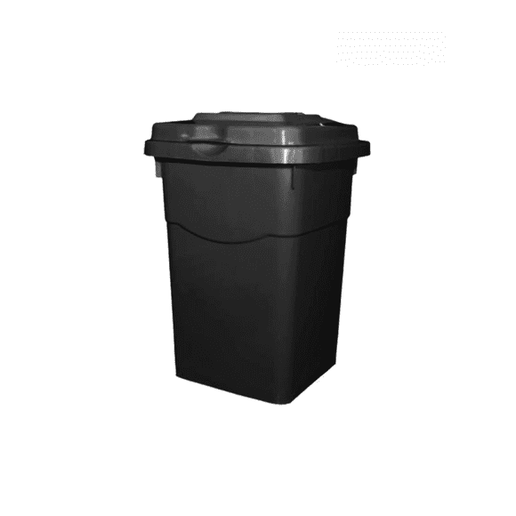 Basurero Plastico con tapa 50 litros - Negro