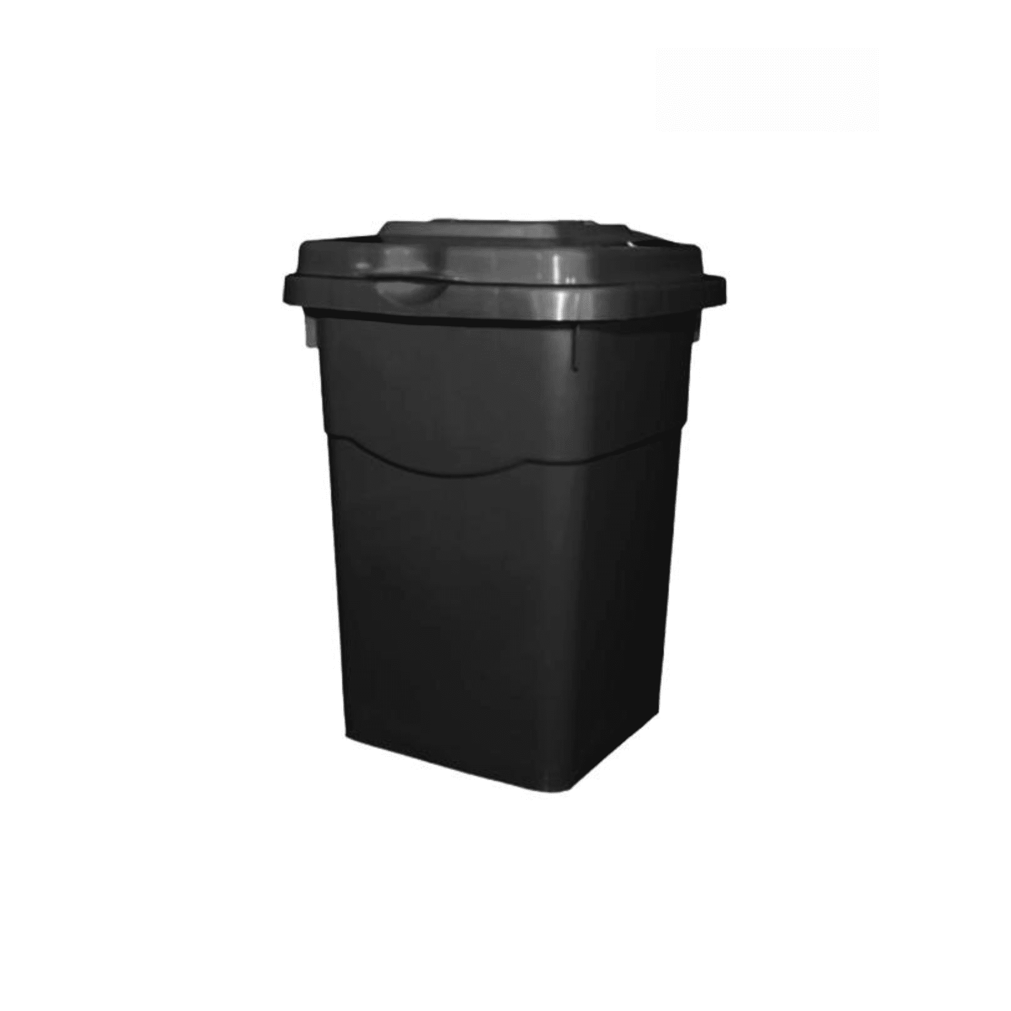 Industrial Partner - Basurero Plastico Con Tapa 50 Litros - Negro