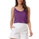 thumbnail image 1 of INSPIRE CHIC Camisola de Satén para Mujer con Escote en V y Tirantes Finos, Blusa sin Mangas de Seda para Ropa de Casa y Capas XX-Large Púrpura, 1 of 6