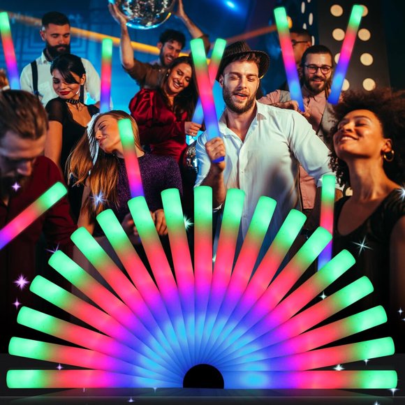 Palitos de Espuma Luminosos Wellent Pack 64 LED Colores