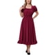 thumbnail image 2 of INSPIRAR CHIC Vestido Victoriano para Mujeres Traje Renacentista Vestido Midi con Cintura Fruncida y Volantes XL Burdeos, 2 of 6