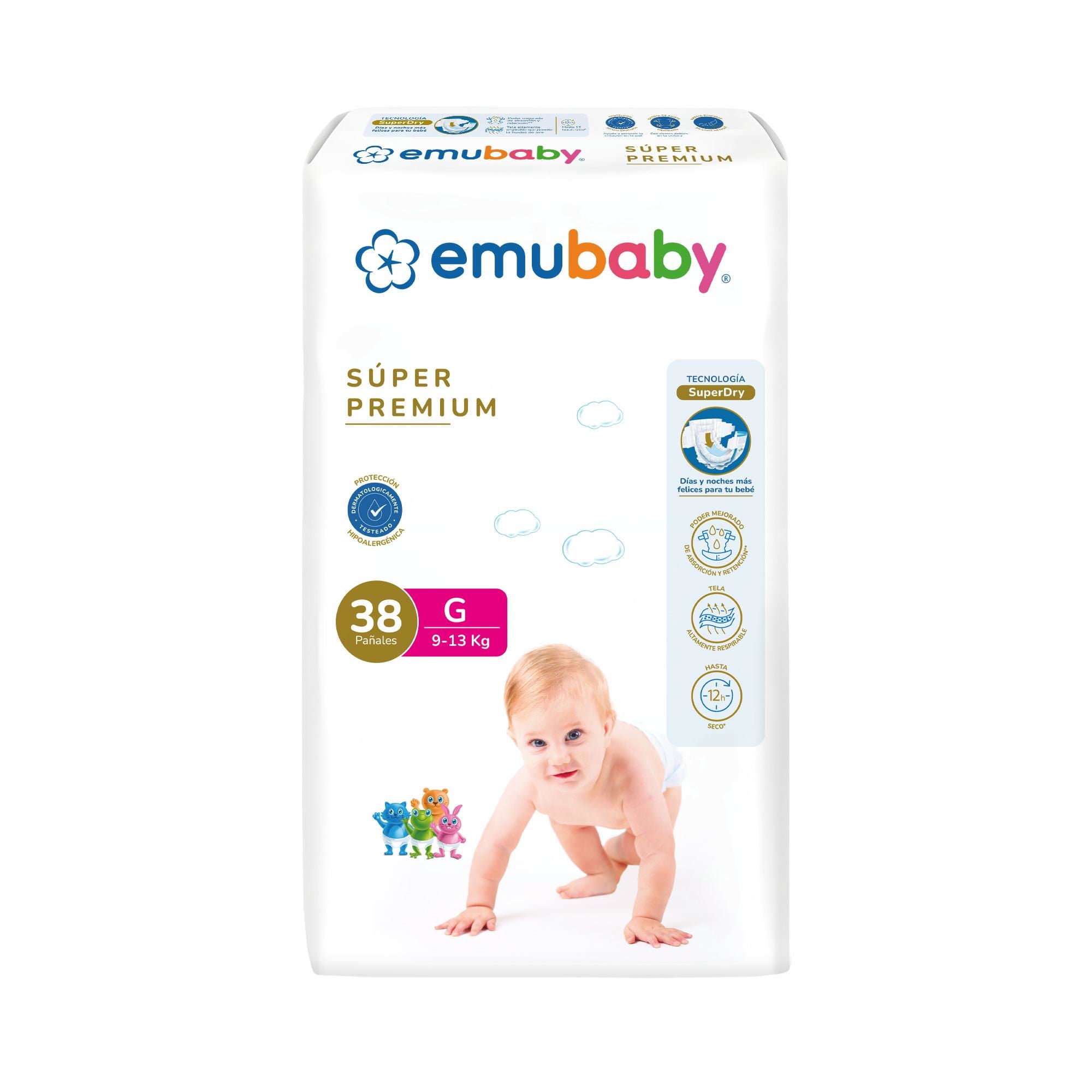 Pañales Premium G 38 un Emubaby
