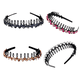 thumbnail image 1 of Diademas con peine de dientes para mujer con diamantes de imitación y cuentas de cristal de plástico, paquete de 4, 1 of 5