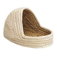 Ioensy - Paja Tejida A Mano Nido De Hámster Cueva Gatito Conejo Hierba Casa Cama Jaula Nido Xl 38X28X21Cm