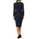 thumbnail image 3 of INSPIRE CHIC Vestido ajustado de mujer con peplum, atuendo de maestra para el regreso a clases, cuello redondo, manga larga, vestido de trabajo de cintura alta, midi, azul marino XL, 3 of 6
