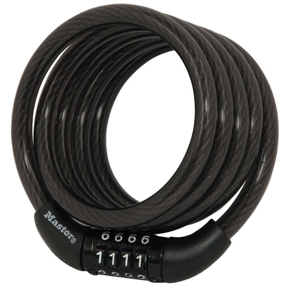Cable para candado para bicicleta Master Lock 8143D, negro, 1,2 m x 8 mm