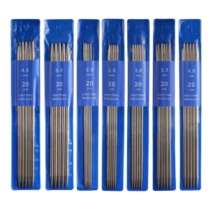 Magideal - Juego De Agujas De Tejer De Una Sola Punta De Acero Inoxidable 35X 20 Cm De Longitud 2,0 Mm, 2,5 Mm, 3,0 Mm, 3,5 Mm, 4,0 Mm, 4,5 Mm, 5,0 Mm Gadget De Sin Regla