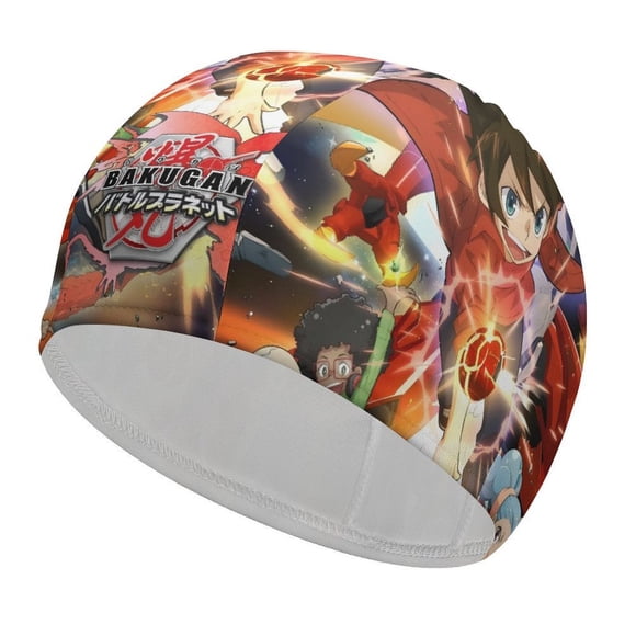 Bakugan Gorro de Natación de Licra, Gorro de Baño de Tela Cómoda, Gorro Elástico Antideslizante para Hombres, Mujeres y Niños