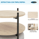 thumbnail image 3 of Mesa Centro Arrimo 3 Repisas Con Pouf Minimalist 2 En 1, 3 of 7