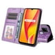 thumbnail image 3 of Funda tipo cartera FOXDOCK para Realme C12 , diseño girasol en relieve, cuero PU, cierre magnético, soporte y tarjetero, 3 of 5