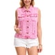 thumbnail image 1 of INSPIRE CHIC Chalecos de mezclilla para mujer con botones, lavado, sin mangas, chaquetas de jean con bolsillos, rosa S, 1 of 5