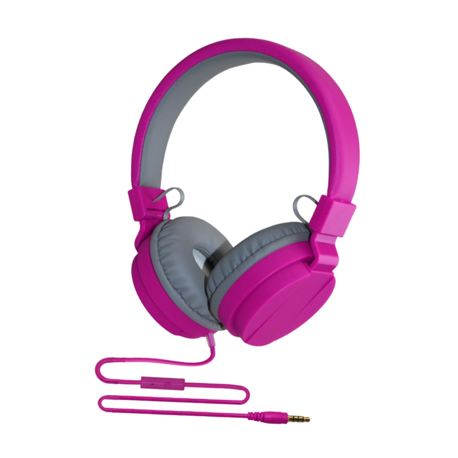 Bothyi - Auriculares Sobre La Oreja Para Mujer, Auriculares Profesionales Con Cable, Color Rosa, Plegables, Para Oficina