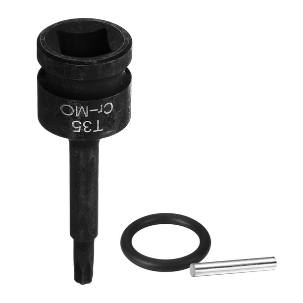 Uxcell Casquillo de Punta Torx de 1/2" T35 Impacto 6 Puntos Estrella CR-MO Acero con Pasador de Chaveta y Anillo O para Taladros de Potencia Adaptador de Taller de Garaje