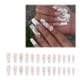 thumbnail image 1 of 24 uñas postizas cortas, uñas postizas tipo ataúd para mujer con diseño de mariposas y brillo., 1 of 6