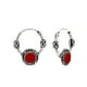 thumbnail image 1 of Aros Plata 925 Redondos Bali Rojo Con Negro, 1 of 2