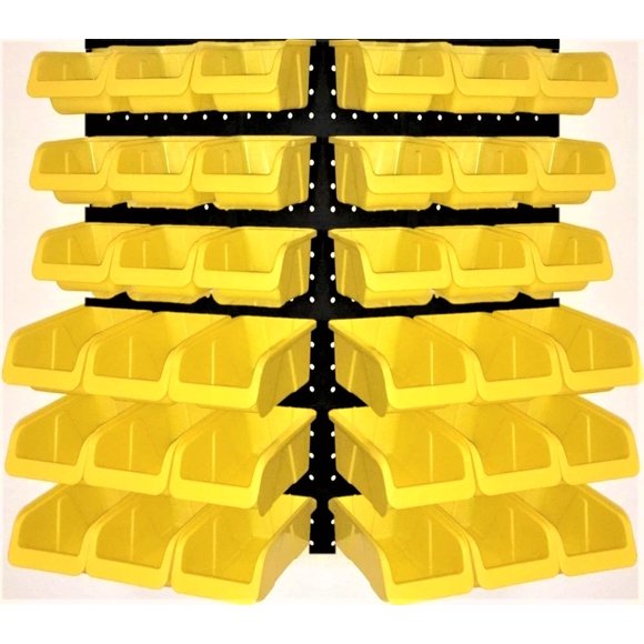 Kit de papeleras perforadas WallPeg, paquete de 36 unidades, 18 medianas y 18 grandes