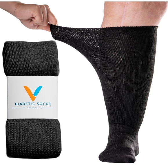 Calcetines Viasox EasyStretch Diabéticos Negro Talla Media