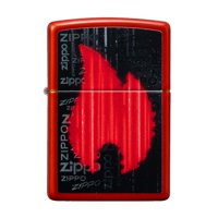 Zippo - Encendedor Flame Design Negro Rojo Zp49584