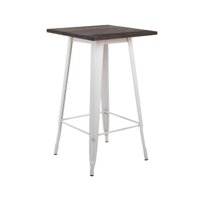 Tododescuento - Mesa Bar Alta Tolix Blanco, Pub, Madera, Mueble, Restaurante 60X60X105