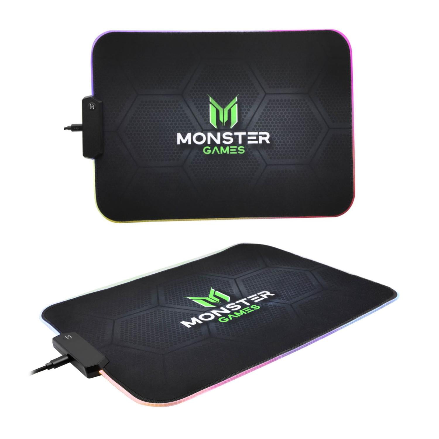 Monster Games - Mousepad Gamer Usb Rgb 35x25cm Negro Speed