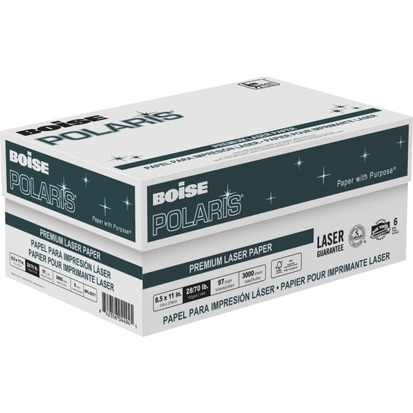 Papel Láser BOISE POLARIS 8.5"x11" 3000 Hojas 98 de Brillo