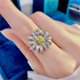 thumbnail image 1 of Anillo wth&oye de Plata con Citrino y Flor de Circonita de 3 ct, 1 of 4