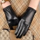 thumbnail image 2 of Guantes de piel auténtica para mujer, de primavera y otoño, finos, para pantalla táctil, para conducir, ciclismo, coche eléctrico, sencillos, de moda, cortos, de primera capa, de piel de oveja., 2 of 5