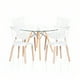 thumbnail image 1 of Comedor Mesa Eames Redonda vidrio 100cm + 4 Sillas Windsor Blancas, 1 of 8