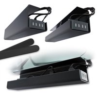 Juego De Bandejas Para Gestión De Cables Scandinavian Hub Negras Autoadhesivas