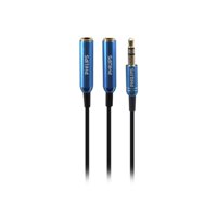 Philips - Splitter Cable Auxiliar Jack 3.5 Puntas Doradas