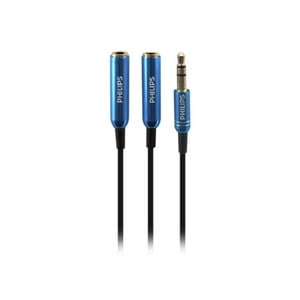 Philips - Splitter Cable Auxiliar Jack 3.5 Puntas Doradas