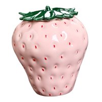 Magideal - Pequeño Tarro De Cerámica, Latas De Té, Contenedores Con Forma De Fresa, Lata Portátil De Almacenamiento De Hojas De Té, Carrito De Té Para El Hogar, Rosa