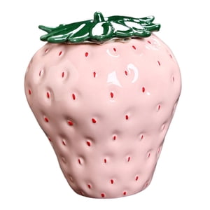 Magideal - Pequeño Tarro De Cerámica, Latas De Té, Contenedores Con Forma De Fresa, Lata Portátil De Almacenamiento De Hojas De Té, Carrito De Té Para El Hogar, Rosa