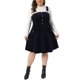 thumbnail image 1 of Agnes Orinda Ropa de Halloween para Mujer Tallas Grandes Vestido Corto de Pana Pichi Vestidos en General Falda con Tirantes y Bolsillo 4X Azul Oscuro, 1 of 6