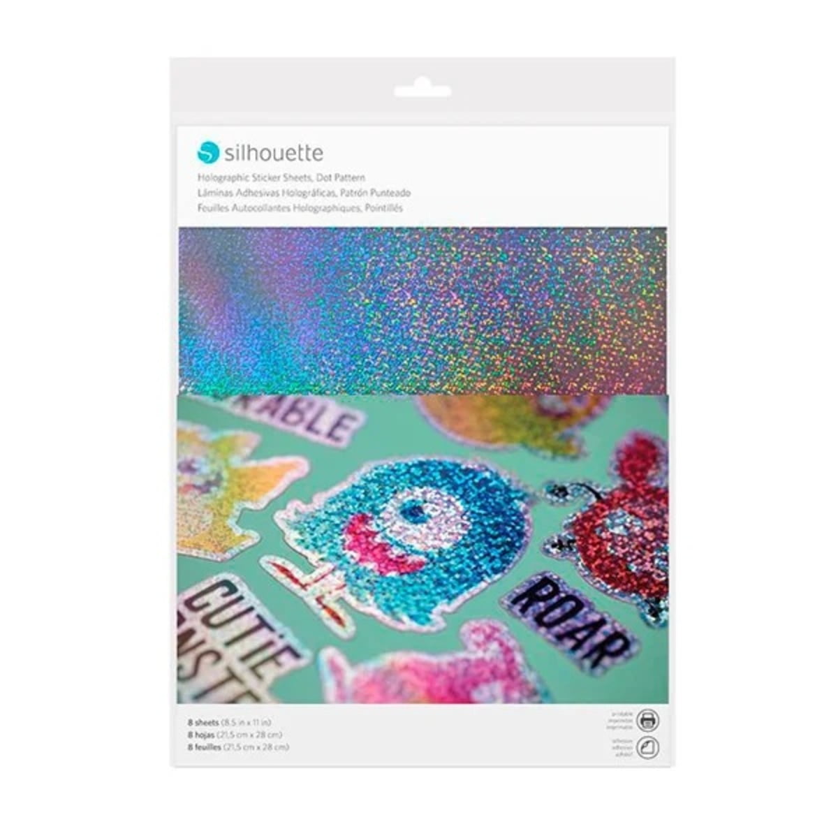 Papel Adh Imprimible Holgráfico Punteado Carta Silhouette