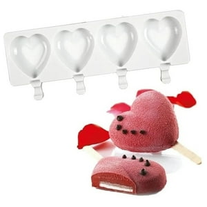 Genérico - Molde De Helado De Silicona Paleta Helados Corazones