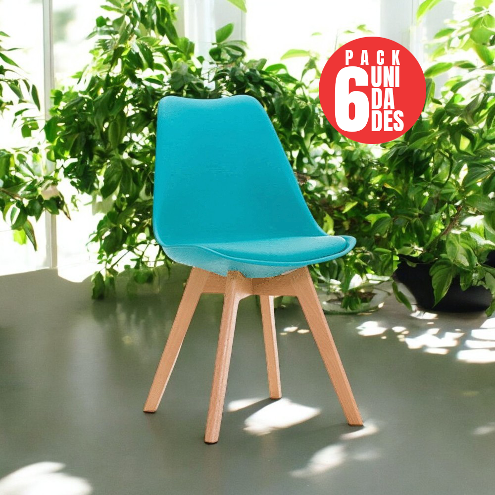 Tienda El Garage - Pack 6 Sillas Acolchadas Eames Calipso