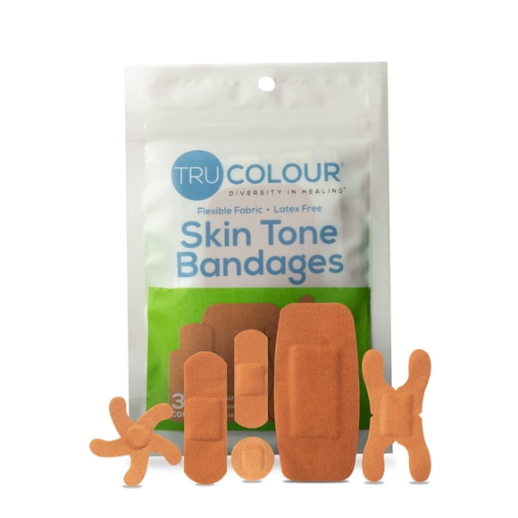 Vendajes Tru-Colour 30 unidades con tonos de piel y formas variadas