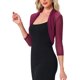 thumbnail image 1 of INSPIRE CHIC Bolero de Mujer Semi Transparente con Mangas 3/4 Cárdigan Corto Burdeos XL, 1 of 6