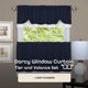 thumbnail image 2 of Set de cortinas para ventana ACHIM Darcy con filtro de luz azul marino y blanco, 2 of 6