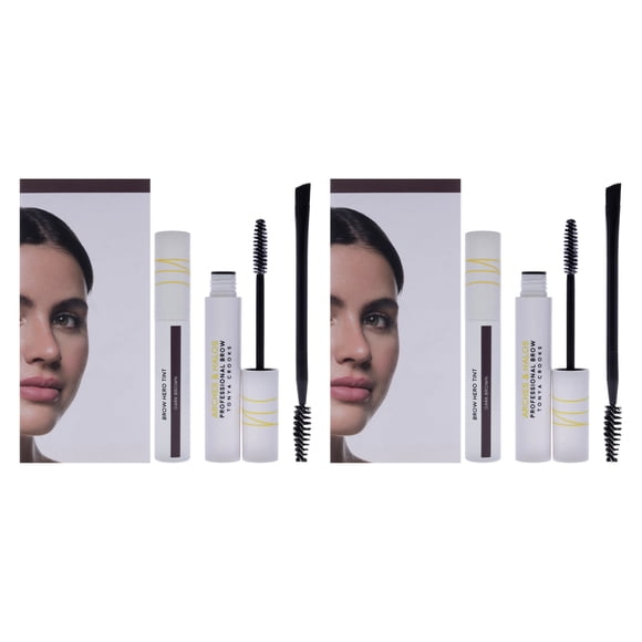 Kit de tintes Brow Hero Arches and Halos, color marrón oscuro, paquete de 2