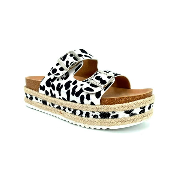 Sandalia Mujer Animal Print Blanco Dreato Da5 36