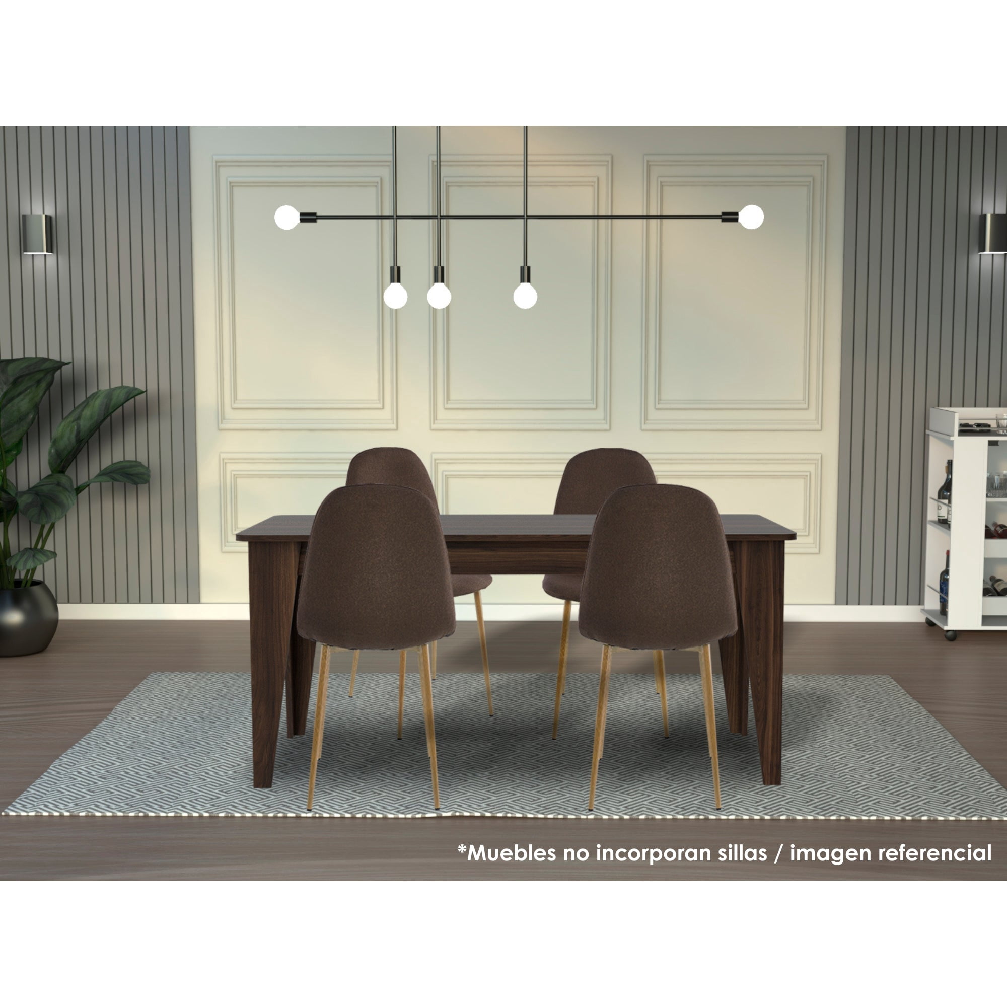 Tuhome - Mesa De Comedor Torino Para 6 Personas – Diseño Moderno Y Amplio