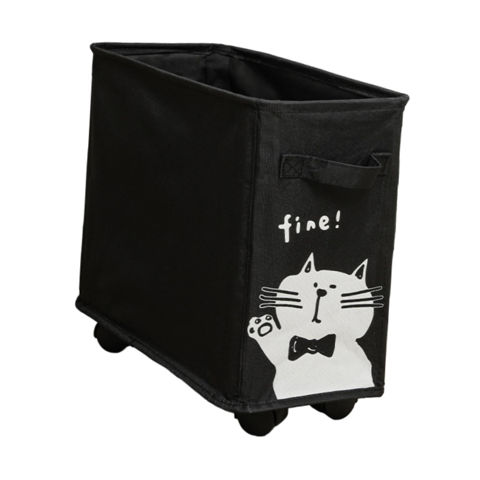 Magideal - Carro Utilitario Para Debajo Del Escritorio, Cesta De Almacenamiento Con Ruedas Giratorias, Estante Móvil Para Organización, Carrito Rodante Móvil Par Negro