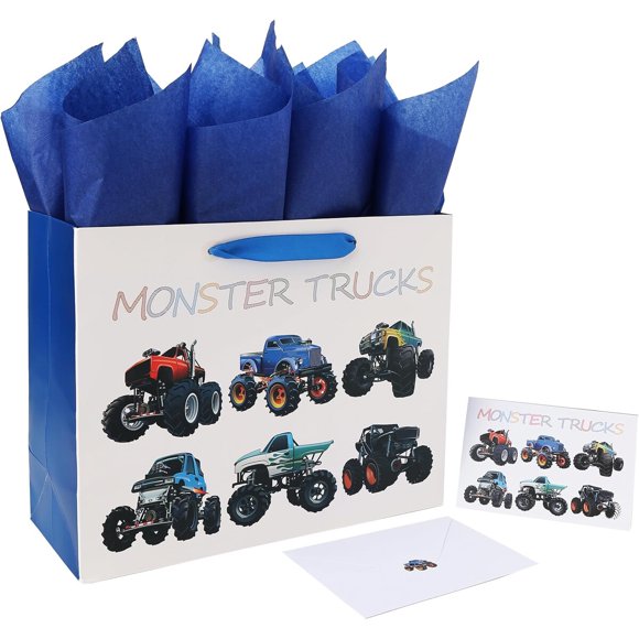 Bolsa de regalo Qirrmiy Monster Truck 13 por 10.2 por 5.2