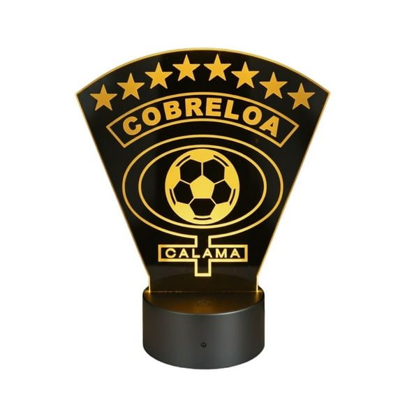 Lampara Ilusion 3D Cobreloa de 7 colores, Base touch