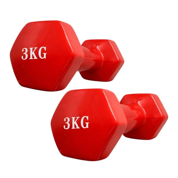 Mancuernas PWRFitness 3 Kg Neopreno Rojo Set 2 Unidades Para Fitness