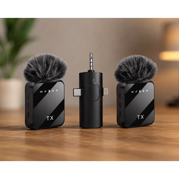 Microfono Inalambrico Dual F11-2 para Celular USB-C y Lightning